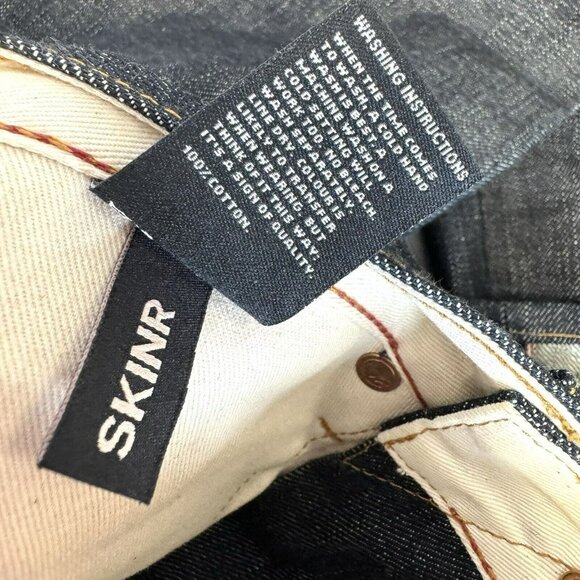 HIUT Denim Jeans Mens Size 29 x 34 Selvedge Skinr Button Fly 100% Cotton - Picture 8 of 10